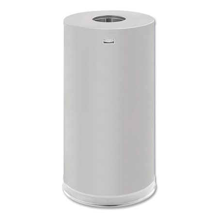 Rubbermaid Commercial 15 gal Round Trash Can, Silver, Side Door, Stainless Steel FGCC16SSSGL
